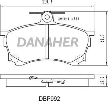 Danaher DBP992 - Brake Pad Set, disc brake autospares.lv