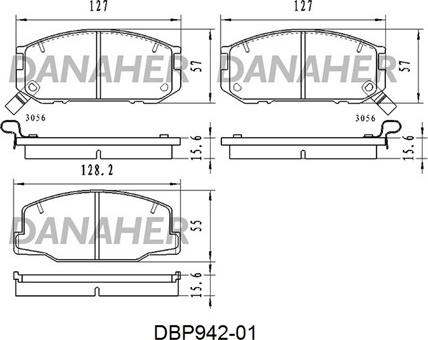 Danaher DBP942-01 - Brake Pad Set, disc brake autospares.lv