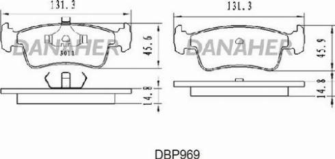 Danaher DBP969 - Brake Pad Set, disc brake autospares.lv