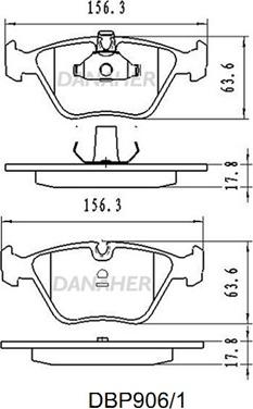 Danaher DBP906/1 - Brake Pad Set, disc brake autospares.lv