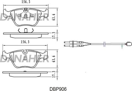 Danaher DBP906 - Brake Pad Set, disc brake autospares.lv