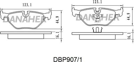 Danaher DBP907/1 - Brake Pad Set, disc brake autospares.lv