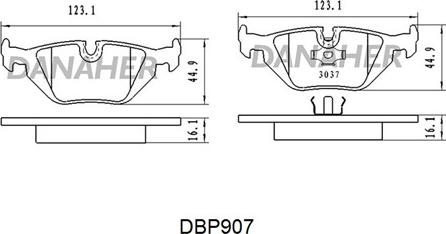 Danaher DBP907 - Brake Pad Set, disc brake autospares.lv