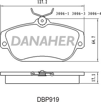 Danaher DBP919 - Brake Pad Set, disc brake autospares.lv