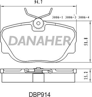 Danaher DBP914 - Brake Pad Set, disc brake autospares.lv