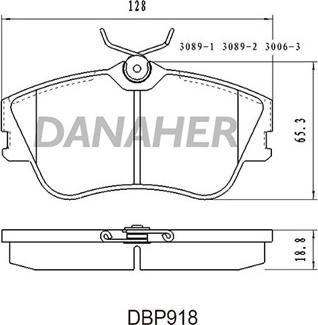 Danaher DBP918 - Brake Pad Set, disc brake autospares.lv