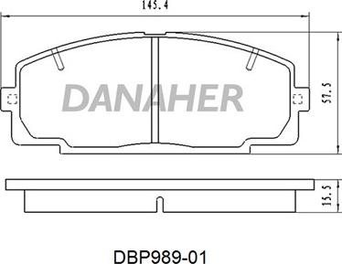 Danaher DBP989-01 - Brake Pad Set, disc brake autospares.lv