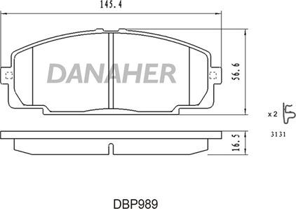 Danaher DBP989 - Brake Pad Set, disc brake autospares.lv