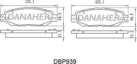 Danaher DBP939 - Brake Pad Set, disc brake autospares.lv