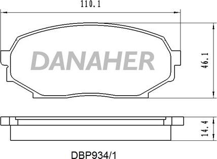 Danaher DBP934/1 - Brake Pad Set, disc brake autospares.lv