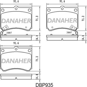 Danaher DBP935 - Brake Pad Set, disc brake autospares.lv