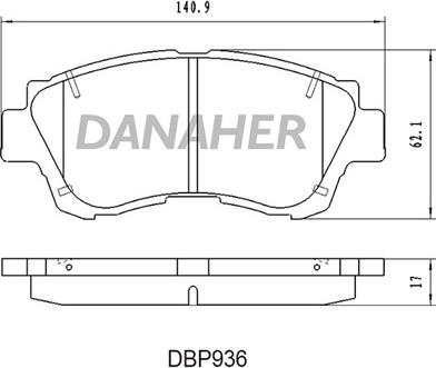 Danaher DBP936 - Brake Pad Set, disc brake autospares.lv