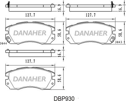 Danaher DBP930 - Brake Pad Set, disc brake autospares.lv