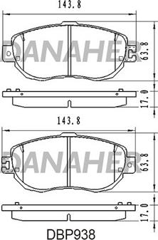 Danaher DBP938 - Brake Pad Set, disc brake autospares.lv