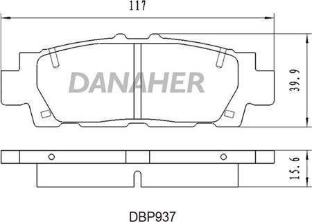 Danaher DBP937 - Brake Pad Set, disc brake autospares.lv