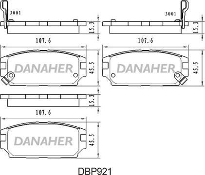 Danaher DBP921 - Brake Pad Set, disc brake autospares.lv