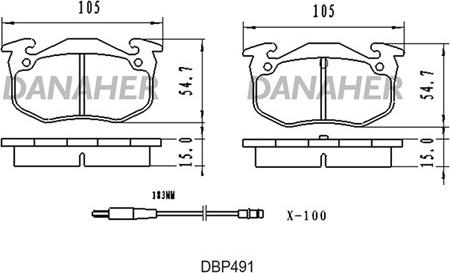 Danaher DBP491 - Brake Pad Set, disc brake autospares.lv