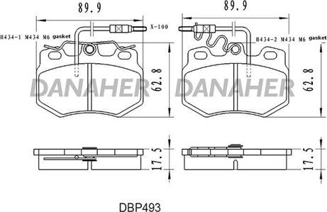 Danaher DBP493 - Brake Pad Set, disc brake autospares.lv