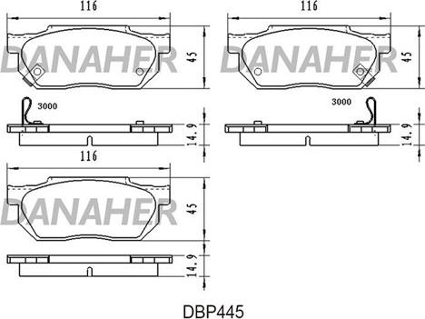 Danaher DBP445 - Brake Pad Set, disc brake autospares.lv