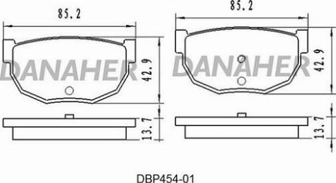 Danaher DBP454-01 - Brake Pad Set, disc brake autospares.lv