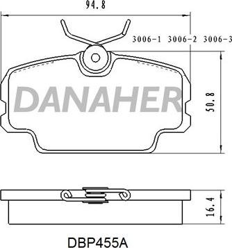 Danaher DBP455A - Brake Pad Set, disc brake autospares.lv