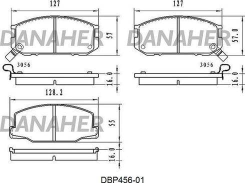 Danaher DBP456-01 - Brake Pad Set, disc brake autospares.lv