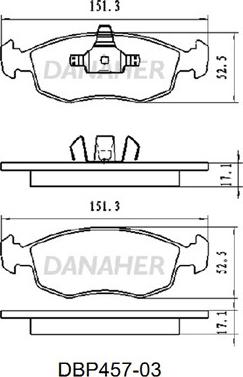 Danaher DBP457-03 - Brake Pad Set, disc brake autospares.lv