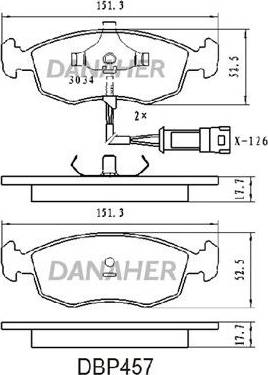 Danaher DBP457 - Brake Pad Set, disc brake autospares.lv