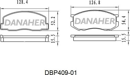 Danaher DBP409-01 - Brake Pad Set, disc brake autospares.lv