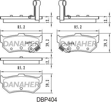 Danaher DBP404 - Brake Pad Set, disc brake autospares.lv