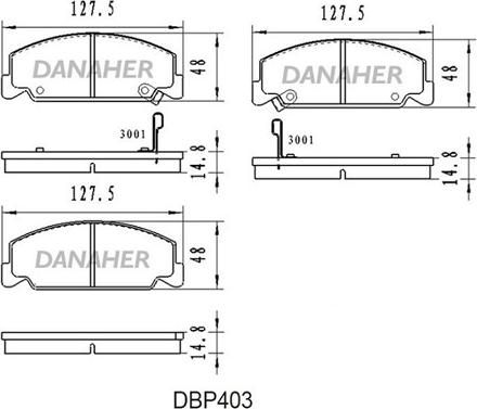 Danaher DBP403 - Brake Pad Set, disc brake autospares.lv