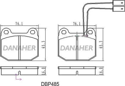 Danaher DBP485 - Brake Pad Set, disc brake autospares.lv