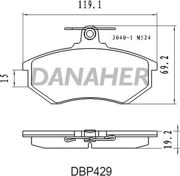 Danaher DBP429 - Brake Pad Set, disc brake autospares.lv