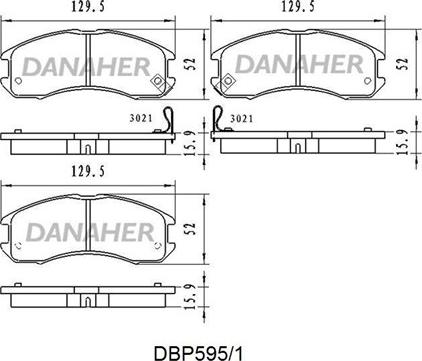 Danaher DBP595/1 - Brake Pad Set, disc brake autospares.lv
