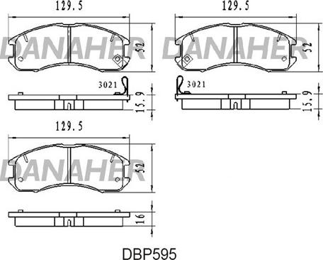Danaher DBP595 - Brake Pad Set, disc brake autospares.lv
