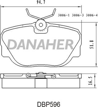 Danaher DBP596 - Brake Pad Set, disc brake autospares.lv