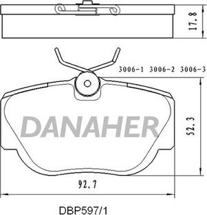 Danaher DBP597/1 - Brake Pad Set, disc brake autospares.lv