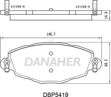 Danaher DBP5419 - Brake Pad Set, disc brake autospares.lv