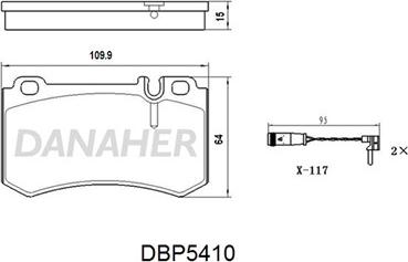 Danaher DBP5410 - Brake Pad Set, disc brake autospares.lv