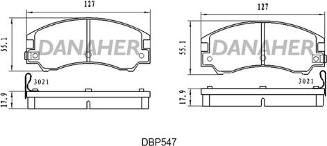 Danaher DBP547 - Brake Pad Set, disc brake autospares.lv