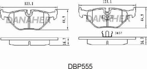 Danaher DBP555 - Brake Pad Set, disc brake autospares.lv