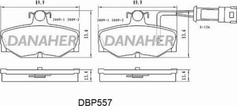 Danaher DBP557 - Brake Pad Set, disc brake autospares.lv