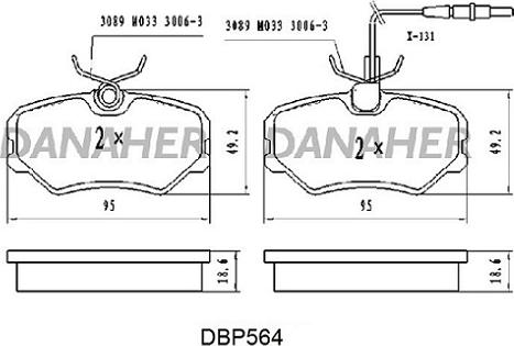 Danaher DBP564 - Brake Pad Set, disc brake autospares.lv