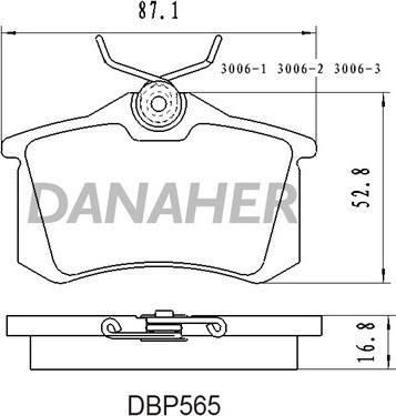 Danaher DBP565 - Brake Pad Set, disc brake autospares.lv