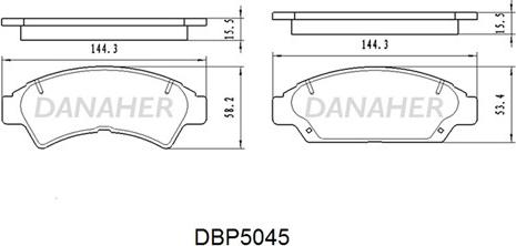 Danaher DBP5045 - Brake Pad Set, disc brake autospares.lv