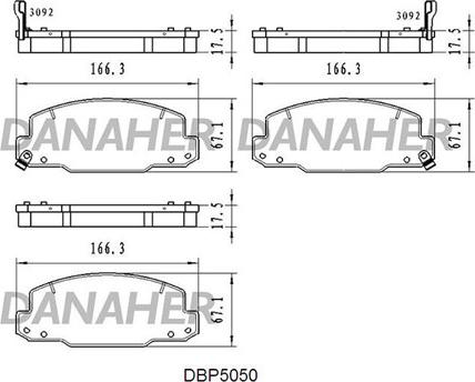 Danaher DBP5050 - Brake Pad Set, disc brake autospares.lv