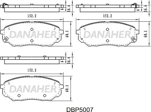 Danaher DBP5007 - Brake Pad Set, disc brake autospares.lv