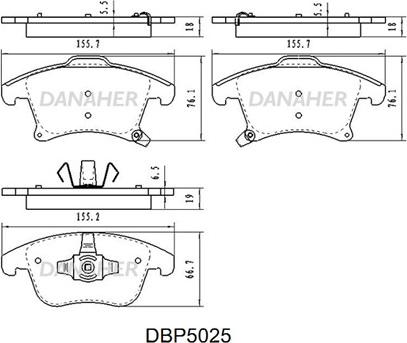 Danaher DBP5025 - Brake Pad Set, disc brake autospares.lv