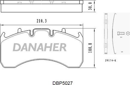 Danaher DBP5027 - Brake Pad Set, disc brake autospares.lv