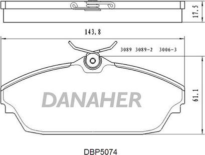 Danaher DBP5074 - Brake Pad Set, disc brake autospares.lv